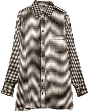 Kiton Polka-Dot-Print Chest-Pocket Shirt - Grey