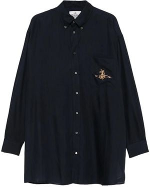 Vivienne Westwood Hemd mit Orb-Stickerei - Blau