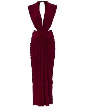 Baobab Nia Cutout-Detail Maxi Dress - Red