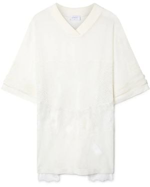 Off-White c/o Virgil Abloh Panelled Semi-Sheer Cotton T-Shirt - White