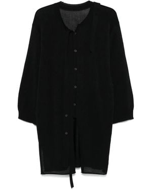 Issey Miyake ドレープ カーディガン - ブラック