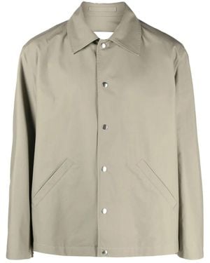 Jil Sander Logo-print Shirt Jacket - Natural