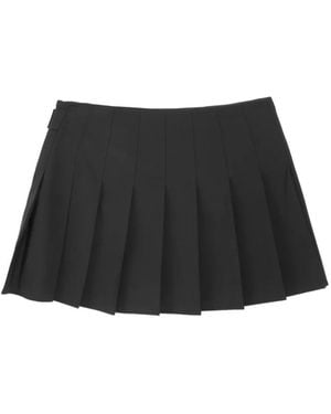 Vera Wang Buckle-Detail Pleated Skirt - Black