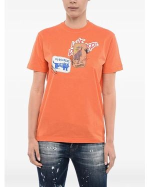 DSquared² Camiseta Con Logo Estampado - Naranja