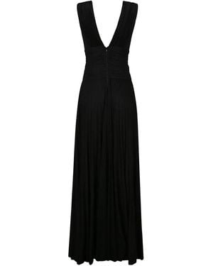 Elisabetta Franchi Plisseekleid Mit V-Ausschnitt - Schwarz