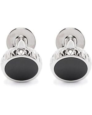 BOSS Enamel Round Cufflinks - White