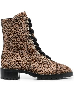 Stuart Weitzman Jaguar-Print 40Mm Ankle Boots - Brown
