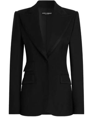 Dolce & Gabbana Chaqueta Turlington De Sarga Con Botones - Negro