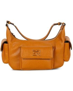 ERMANNO FIRENZE Multi-Pocket Grained Leather Shoulder Bag - Brown