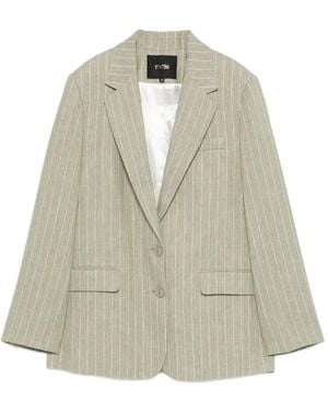 Maje ピンストライプ ジャケット - ホワイト