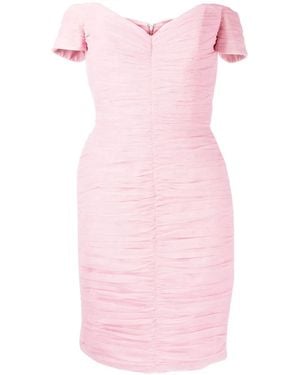 ANOUKI Off-Shoulder Draped Mini Dress - Pink