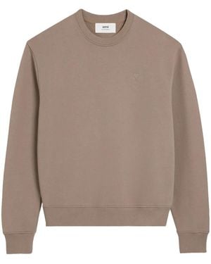 Ami Paris Ami De Coeur Sweatshirt - Brown