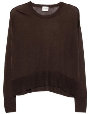 Closed Fine-Knit Long-Sleeve Sweater - Brown