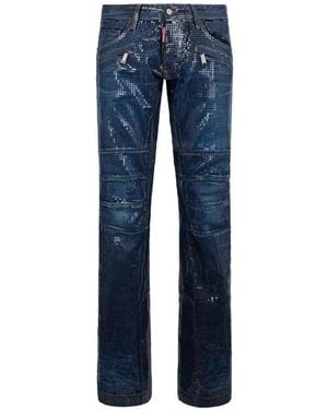 DSquared² Jean Droit À Sequins - Blue