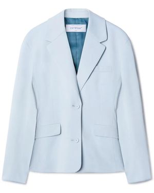 Off-White c/o Virgil Abloh Notcheded-Lapels Single-Breasted Blazer - Blue