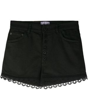 Dondup Denim Eyelet Shorts - Black