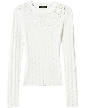 Twin Set Floral-Appliqué Jumper - White