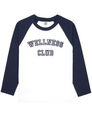 Sporty & Rich Wellness Club Three-Quarter-Sleeve Top - Blue