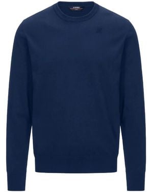 K-Way Gerippter Sebastien Pullover - Blau