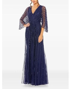 Mac Duggal Maxi-Jurk Verfraaid Met Pailletten - Blauw