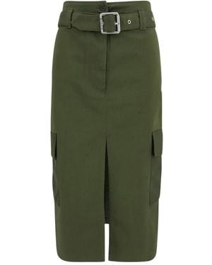 Pinko Belted Cargo Midi Skirt - Green