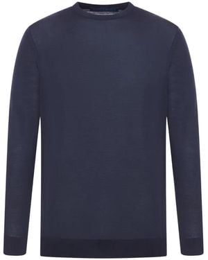 Kiton Fine-Knit Crew-Neck Sweater - Blue
