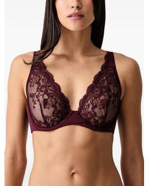 Guess Floral-Lace Underwired Bra - Black