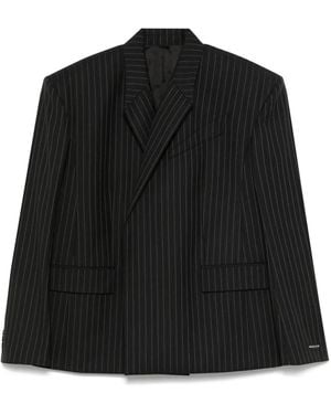 Mugler ストライプ テーラードジャケット - ブラック