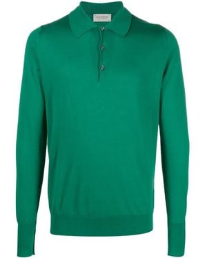 John Smedley Finchley Long-Sleeved Polo Shirt - Green
