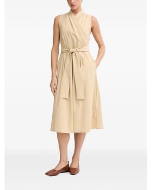 Joseph Ribkoff Belted Wrap-Style Midi Dress - Natural