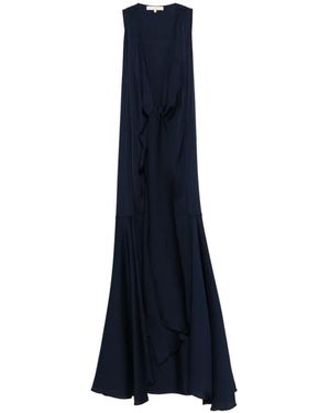 Silk95five Shangri Tie-Detail Asymetric Dress - Blue
