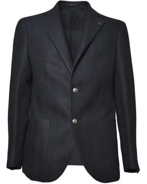 Gabriele Pasini Herringbone-Patterned Blazer - Blue