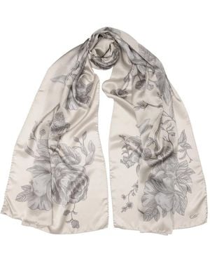 Elizabetta Isabella Floral-Print Scarf - White