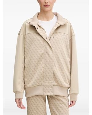 Guess Monogram-Print Panelled Jacket - Natural
