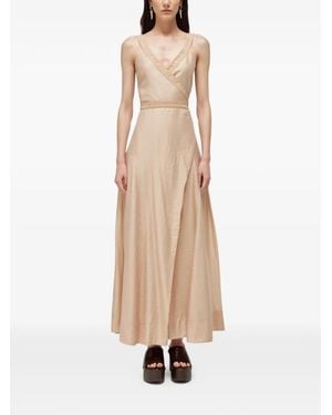 Blugirl Blumarine Lace-Trim Wrap-Style Dress - Natural