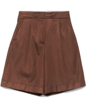 Peserico Satin Twill Shorts - Brown