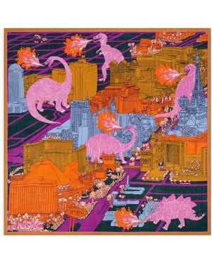 Inoui Edition Vegas Carré 130 Graphic-Print Scarf - Orange
