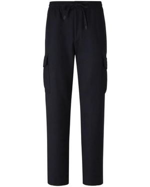 Canali Broek Met Trekkoordtaille - Blauw