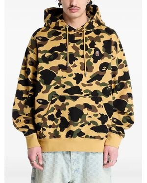 A Bathing Ape Camo Jacquard One Point Hoodie - Yellow
