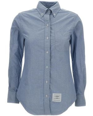 Thom Browne Oxford Classic Long-Sleeved Shirt - Blue