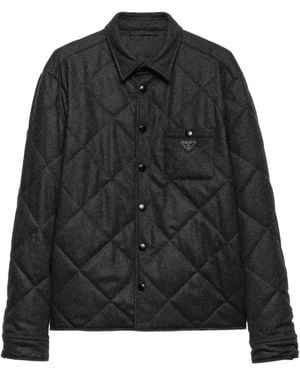 Prada Cotton Poplin Jacquard Shirt - Black