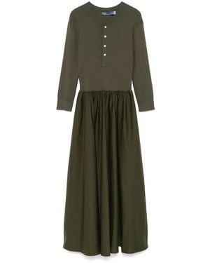 Polo Ralph Lauren Henley Mixed Media Dress - Green
