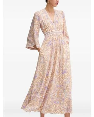 Hale Bob Abby V-Neck Maxi Dress - Pink