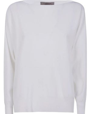 D.exterior Boat-Neck Jumper - White