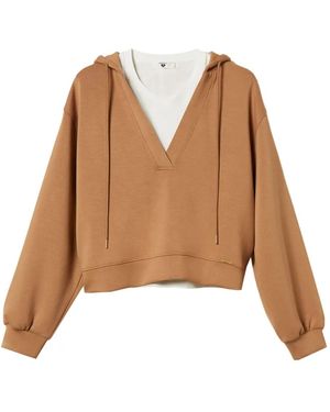 Twinset Scuba Hooded Sweatshirt - Brown