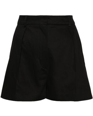 Sportmax Unico Cotton Wide-Leg Shorts - Black