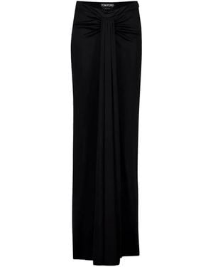 Tom Ford Drapierter Maxirock mit Raffung - Schwarz
