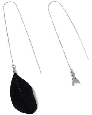 Patrizia Pepe Fly-Motif Feather-Pendant Earrings - White