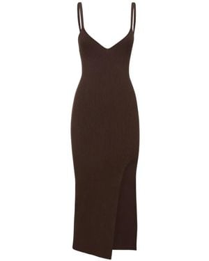 Michael Kors Robe Mi-Longue À Fines Bretelles Et Col V - Brown