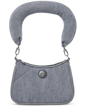 PAULA CANOVAS DEL VAS Carmen Flower-Embossed Shoulder Bag - Blue